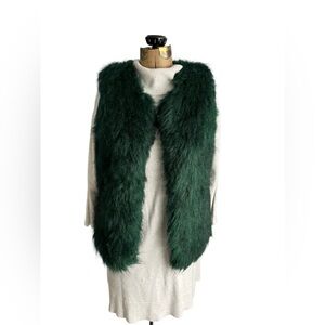 Jessica Simpson Dark Green Faux Fur Vest - Size S